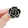 Broche de estilo perfumado pequeno rosa preta Camélia de alta qualidade corpete vermelho elegante simples terno de roupas femininas Pin de suéter