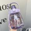 Botella de Agua de Gran Capacidad con Alto Atractivo Estético, Adecuada para Mujeres, Hecha de Plástico Duradero, Resistente a Altas Temperaturas y Golpes, Botella de Agua Deportiva Portátil para Estudiantes