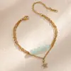 Pulseira de Aço Inoxidável Coração Transfronteiriça Aço Titânio Multi-Camadas Banhada a Ouro 18K Pulseira Árvore da Vida Feminina Joias que Não Desbotam