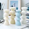 Vela Perfumada de Columna Romana Rayada Geométrica Molde de Silicona Mueble DIY Adorno Tridimensional Molde de Yeso Columna Romana