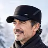 Sombrero para hombres de mediana edad y ancianos, sombrero de invierno tipo gorra plana para papá, sombrero de algodón cálido y grueso a prueba de frío para exteriores, abuelo, hombre mayor