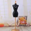 Boneca Mini Display Suporte de Design de Roupas Pequeno Modelo de Tecido Mannequin DIY Vestir Kerr Preto Feminino