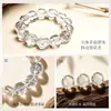 Pulseira de Contas de Azeztulite Branca Natural Abacaxi, Pulseira de Cristal Branco Brasileiro Fio Único Contas Facetadas, Joias de Contas Lisas, Atacado do Fabricante