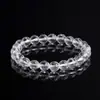 Pulseira de contas redondas facetadas de cristal branco natural, pulseira de cristal branco facetado de corte reto em formato de diamante, acessório DIY, pulseira de fio único