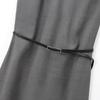 1447-2024 Ropa Nueva para Mujer Estilo Europeo y Americano Cuello Redondo Color Sólido con Cinturón Vestido Slim Fizi