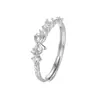 Anillo abierto de mariposa completo de diamantes S999 de plata pura Nai Fu Die Yu para mujer, anillo de amistad ajustable de lazo estilo bosque