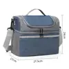 Bolsa de Almuerzo de Doble Capa Transfronteriza, Color Sólido, Bolsa Térmica Simple, Se Puede Llevar Cruzada o como Bolso de Mano, Bolsa Térmica Portátil para Lonchera, Gran Capacidad