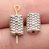 12X8,2X4,7Mm, Diâmetro do Furo Aproximadamente 1,7mm, 1,8g, Cor Prata Antiga, Contas Perfuradas com Padrão de Grade em Forma de Diamante