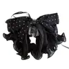 Pinza para Cola de Caballo de Lunares Doble Capa Estilo Francés, Cinta de Lazo de Gama Alta, Pinza de Garra Versátil para Mujeres