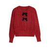 Suéter Tejido Sexy Cuello Redondo Puro Deseo Lazo Manga Larga Diseño Otoño Temprano Suave Ceroso Único Spice Girl Tops