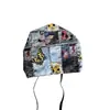 Gorro retro americano con estampado de mariposas, estilo fino de verano para mujer, adelgazante, gorro de punto con cordón, gorro pañuelo de cabeza de moda