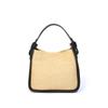 Liquidação de Outono Bolsa de Palha Tecida Feita à Mão Couro Genuíno Costura de Palha Tecida Bolsa de Ombro de Couro Bovino Grande Capacidade Feminina Bolsa de Praia