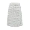 Conjunto de verão feminino fashion estilo resort francês com top de alcinha poá retrô e saia bodycon