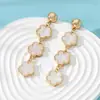 Pendientes de Borla de Trébol de Cinco Hojas de Nuevo Estilo Transfronterizos Europeos y Americanos, Joyería, Pendientes Versátiles de Moda para el Viaje Diario para Mujeres Venta al por Mayor