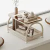 Ventana Saliente Mesa Pequeña Dormitorio Hogar Tatami Vidrio Mesa de Café Pequeña Celebridad de Internet Estilo Crema Balcón Mesa Baja de Ocio Mesa Kang