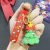 Nuevo Transfronterizo Nuevo Pvc Goma Suave Dibujos Animados Creativo Papá Noel Árbol de Navidad Llavero de Navidad Colgante de Muñeca