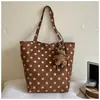 Lanzamiento Otoño 2026 Bolso Cubo Casual Relajado Moderno Bolso de Hombro de Lunares Gran Capacidad Bolso de Compras