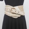 [Uso universal] Cinturón ancho retro con remaches de cintura decorativa para vestido camisero vintage Millennium
