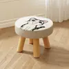 Taburete Pequeño para Uso en Casa, Taburete Bajo Pequeño, Taburete Redondo de Madera Maciza, Taburete Hongo, Banco Lindo para Niños, Taburete Suave para Sentarse, Taburete Creativo para Cambiarse los Zapatos