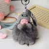 Celebridad de Internet Estilo Ins Bola de Pelo de Zorro Muñeca Durmiente Llavero Bebé de Piel Colgante Muñeca Linda Durmiendo Joyería para Bolso