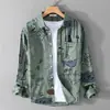 Camisa de manga larga con estampado de grafiti callejero moderno estilo americano, camisa casual para hombre de primavera y otoño, top elegante y holgado