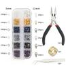 Kit DIY brincos artesanais e acessórios de tarraxa conjunto 12 grades corrente de elo único caixa de acessórios bolsa de material