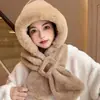Adorable Sombrero de Felpa con Orejas de Tigre Pequeño 2026 Set de Dos Piezas para Mujer Otoño e Invierno Ciclismo Resistente al Frío Bufanda Cálida Sombrero Integrado