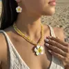 Collar de Metal con Forma de Estrella de Mar y Concha Marina Estilo Oceánico Europeo y Americano para Mujer Bohemio Ins Collar para Clavícula de Perla Artificial