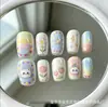 Uñas Portátiles Lindas de Dibujos Animados Puras Hechas a Mano Estilo Corto Arte de Uñas de Estrella Uñas Cortas Desmontables Reutilizables Venta Directa de Fábrica