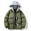 Ropa nueva de pareja de dos piezas falsas con capucha acolchada de algodón ropa pan marca de moda para hombre gorro de punto moda dos piezas falsas outlet de fábrica