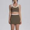 Nuevo conjunto de yoga a colorblock transfronterizo con tacto nude, casual y versátil, acanalado, de cintura alta, para ejercicio al aire libre, conjunto de seis piezas