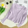Camisa de Aire Acondicionado para Niñas Cárdigan de Punto para Bebé Niñas Ropa Infantil Protectora del Sol para Niños Abrigo Fino Suave y Ceroso para Niña