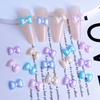 Nueva joyería de uñas con lazo de pegamento en crema, popular en línea, serie macaron, joyería de uñas con lazo, venta al por mayor