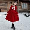Roupas de Ano Novo para Meninas Vestido de Inverno Novo Vestido de Princesa da Moda Infantil Roupas Vermelhas de Inverno Roupas de Ano Novo para Bebês Meninas