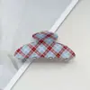 Novo Prendedor de Garra Listrado Colorido Fashionable High-End Presilha Yuanbao para Cabelo Grampo de Tubarão para Coque na Parte de Trás da Cabeça Acessórios de Cabelo para Mulheres