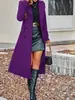 Outono e inverno de 2023 Nova roupa feminina europeia e americana Amazon Simples cor sólida lapela de botões manga longa casaco de lã