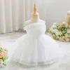 Vestido de fiesta de cumpleaños para niña al por mayor, vestido formal para anfitrióna de fiesta de noche, vestido de princesa para niños, falda de malla esponjosa con flores