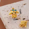 Accesorios Antiguos Vietnamitas de Oro de Arena Alta Retención de Color Cuentas Espaciadoras Colgante de Zirconio Incrustado de Durazno Cadena de Extensión para Pulsera y Collar Joyería DIY