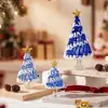 Regalo de Navidad: Juego de adornos de árbol de Navidad de cristal de cristal Zibo, decoración de escritorio, artesanías de vidrio al por mayor