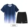 Traje Deportivo Degradado 2025 para Mujer Verano Fitness Camiseta de Manga Corta Ropa de Secado Rápido para Hombre Correr Holgado Ocio