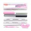 Lima de uñas gris media luna tira de recorte y pulido tira de recorte de doble cara herramienta auxiliar para decoración de uñas traje en stock