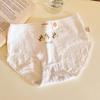 Ropa Interior de Algodón para Bebé 5A Pantalones Completos para Mujer Antibacteriano Jacquard de Doble Cadena Braguitas de Algodón Floral para Niña Cintura Media Calzoncillos para Estudiante