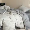 Jie Liya Serie de Colores Jacquard 100% Algodón Juego de Cuatro Piezas, Sábana Bajera y Funda Nórdica Engrosadas de Algodón Puro, Ropa de Cama para el Hogar Amigable con la Piel Venta al por Mayor