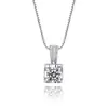Xiaohongshu Kuaishou Douyin Influenciador Live Colar Banhado a Prata Pedra de Alto Carbono Diamante Quadrado Gota Pera Formato Pingente Feminino Atacado
