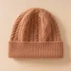 Sombrero de Invierno Cálido y Engrosado 100% Cachemira Pura Sombrero de Lana para Mujer Sombrero Tejido para Ciclismo al Aire Libre a Prueba de Frío con Protección para las Orejas