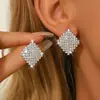 Pendientes de Rombo con Forma de Corazón Completamente Incrustados con Diamantes Estilo Palacio Ultra-Hada para Mujer, Diseño de Nicho, Lujo Ligero, Pendientes Dulces y Versátiles g