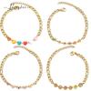 Personalidad europea y americana estilo simple amor tarjeta redonda empalme cadena NK pulsera femenina nicho acero inoxidable joya de mano una generación de pelo