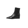 Botas elásticas de piel sintética, botas ajustadas para mujer, nuevos estilos otoño/invierno, punta cuadrada, cremallera lateral, tacón medio, bota individual, botines elásticos