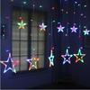 Lanterna LED para Pátio Exposta ao Sol Estrela e Lua Transfronteiriça Estilo Camping Lâmpada Solar de Natal Decoração de Cortina Externa Natal