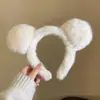 Diadema de Lazo Linda Otoño e Invierno Oso de Peluche Cara de Oso Lavado de Cara Dibujos Animados Corazón de Niña Dulce Diadema Adorno para la Cabeza Femenino
